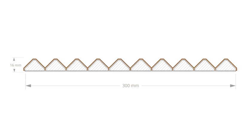Obkladový panel na látce pro zakřivené stěny, 30 x 275 cm, dubová dýha, tvar Top