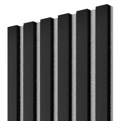 Akustický panel, Černý mat, šedý filc, 30x275 cm