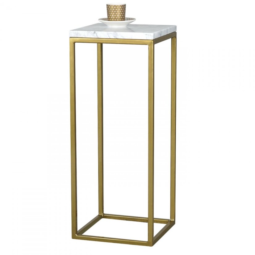 Zlatý odkládací stolek Lima s italským mramorem