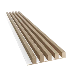 Akustický panel, podklad bílá MDF deska, široká lamela, dub Natura, 30x275 cm