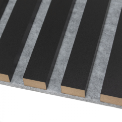 Akustický panel, Černý mat, šedý filc, 30x275 cm
