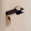 Kovový nástenný držiak na toaletný papier Berno čierny - Veľkosť: S - ľavý variant
