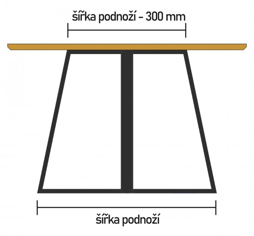 Kovové podnoží ke kulatému jídelnímu stolu Grid - Šířka: 1100 mm