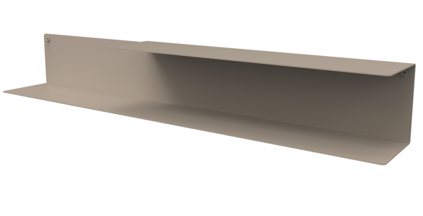 Nástenná kovová polica Porto pieskovo šedá - Veľkosť: L - pravý variant