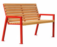 Záhradná lavica Giro s červenými nohami