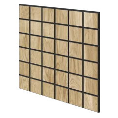 Akustický panel čtvercový, dubová dýha, černý filc, 60x60 cm
