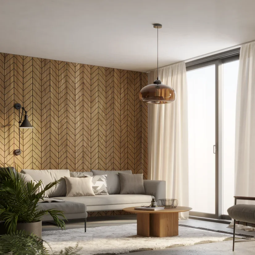 Designový obkladový panel s dubovou dýhou, vzor Versin, 60x275 cm