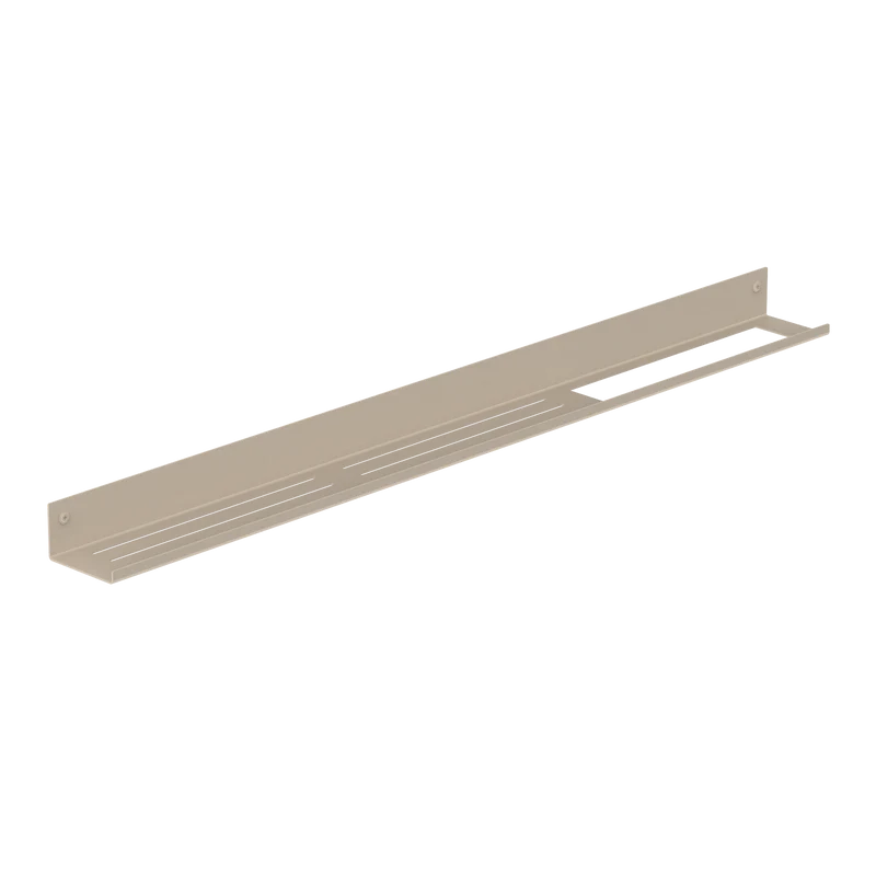 Kovová nástěnná police do koupelny Roma pískově šedá - Velikost: L - pravá varianta