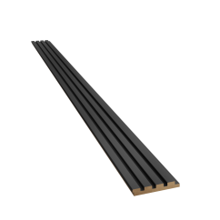 Designový obkladový panel s lamelami MINI, černý mat, 12,3 x 275 cm