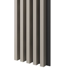 Akustický panel, podklad MDF deska, široká lamela, pískově béžový, 30x275 cm