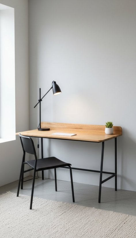 Písací stôl Easy s masívnou dubovou doskou