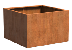 Cortenový květináč čtvercový se dnem, různé velikosti