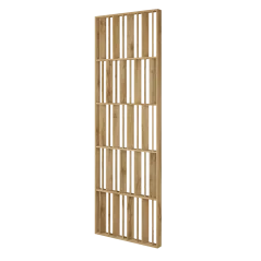 Lamelová dělící stěna Japandi, kompletní sada, výška a šířka dle výběru, Dub Wotan