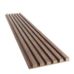 Akustický panel, podklad MDF deska, úzká lamela, celý panel - dýha Americký ořech, 30x275 cm