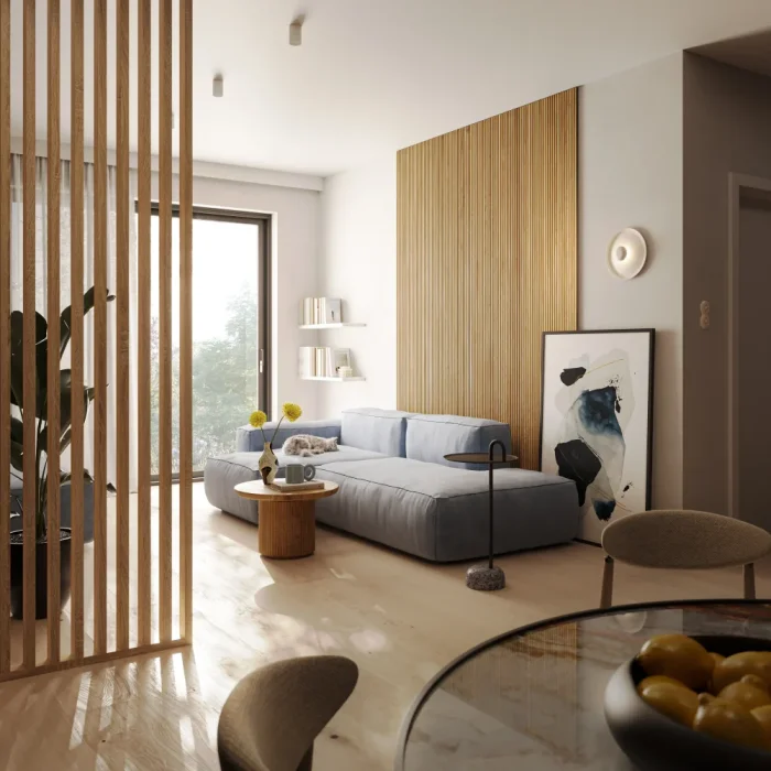 Designový panel s mikrolamelami, tvar Skog, dubová dýha, 12x275 cm