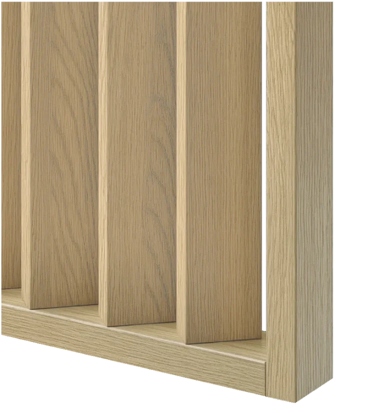 Lamelová dělící stěna, kompletní sada, výška, šířka a odstín dle výběru, lamely natočené o 45°