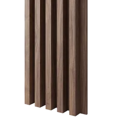 Akustický panel, podklad MDF deska, široká lamela, celý panel - dýha Americký ořech, 30x275 cm