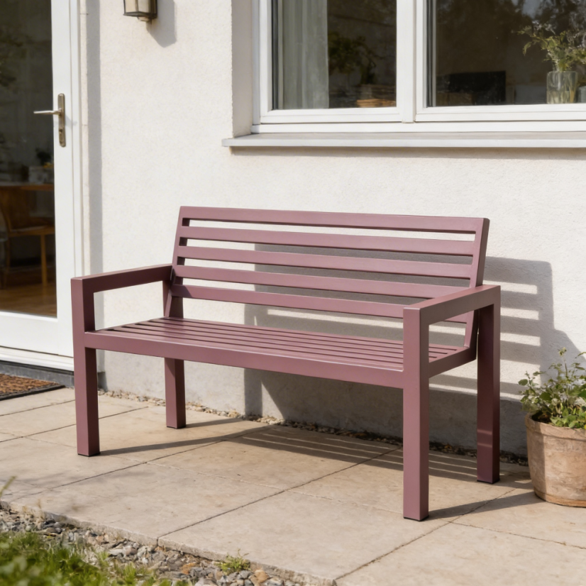 Celokovová zahradní lavice Golem - Barva: pastelová fialová RAL 4009