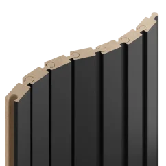 Obkladový panel PUZZLE pro zakřivené stěny, 4,6 x 275 cm, Černý mat