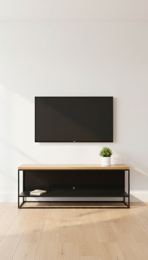 TV stolek West s masivní dubovou deskou