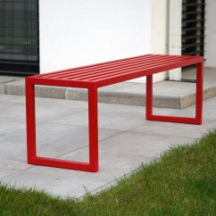 Zahradná lavica Titus bez operadla Red