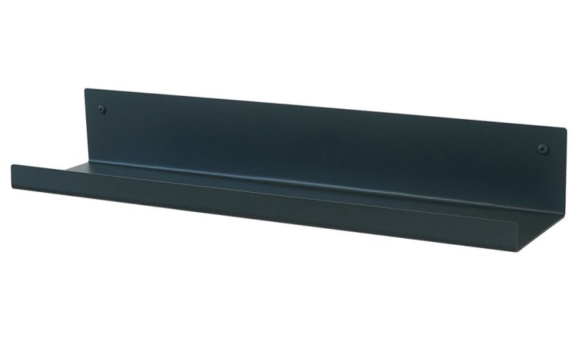 Nástenná kovová polica Melissa - Dĺžka: 350 mm, Farby kolekcie Essence: čierna RAL 9005