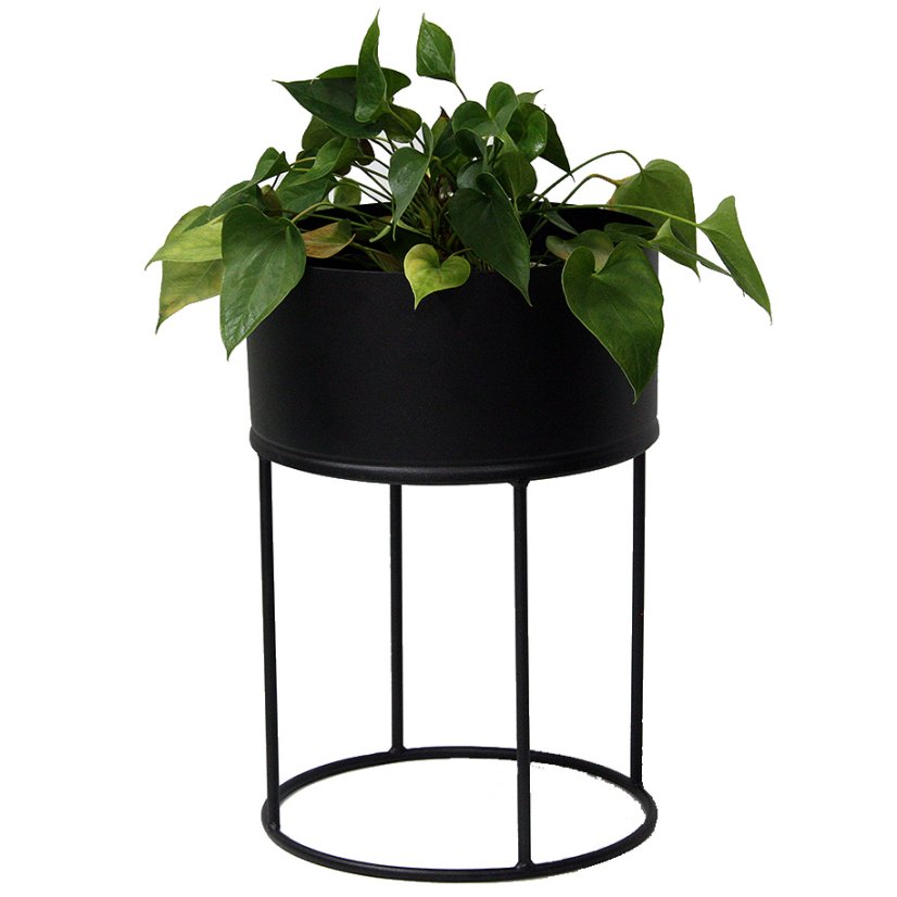 Kruhový kovový kvetináč Bella - Farba výrobku: antracit RAL 7016