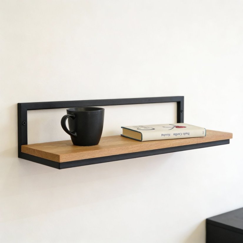 Polička s dubovou masívnou doskou Estan 600 mm