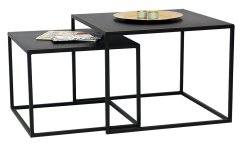 Sada konferenčních stolků Lotta / černý s jemnou strukturou