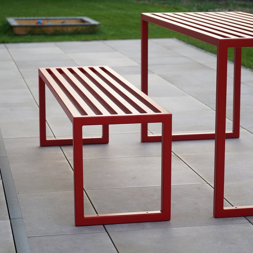 Zahradní lavice Titus bez opěradla Red