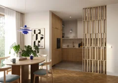 Lamelová dělící stěna Japandi, kompletní sada, výška a šířka dle výběru, Dub Natura