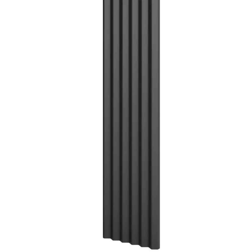 Designový panel s mikrolamelami, tvar Top, černý mat, 12x275 cm