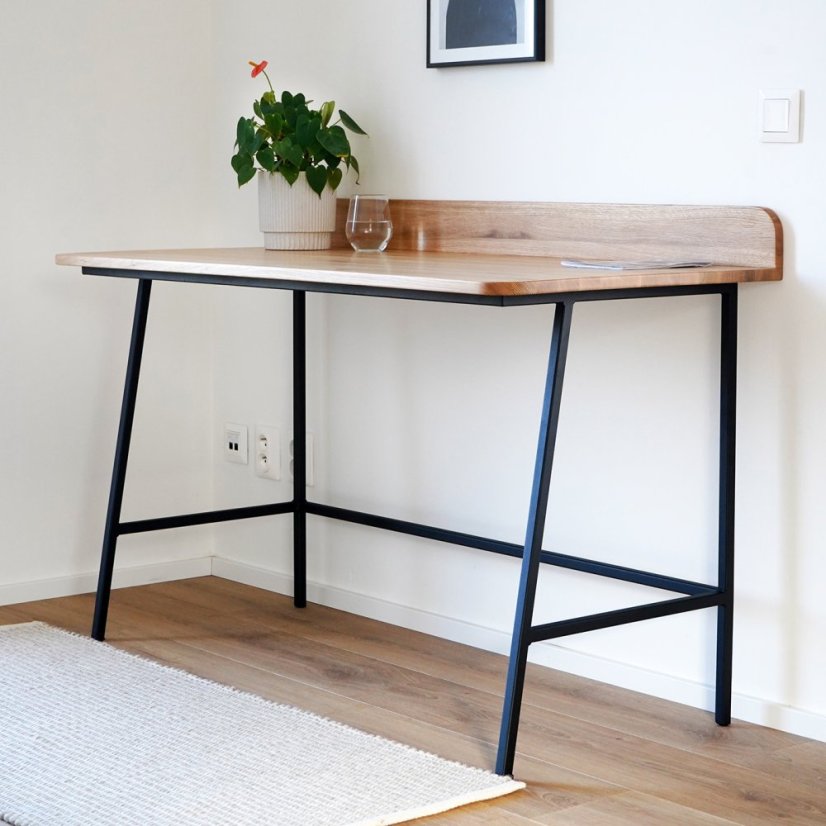 Písací stôl Easy s masívnou dubovou doskou