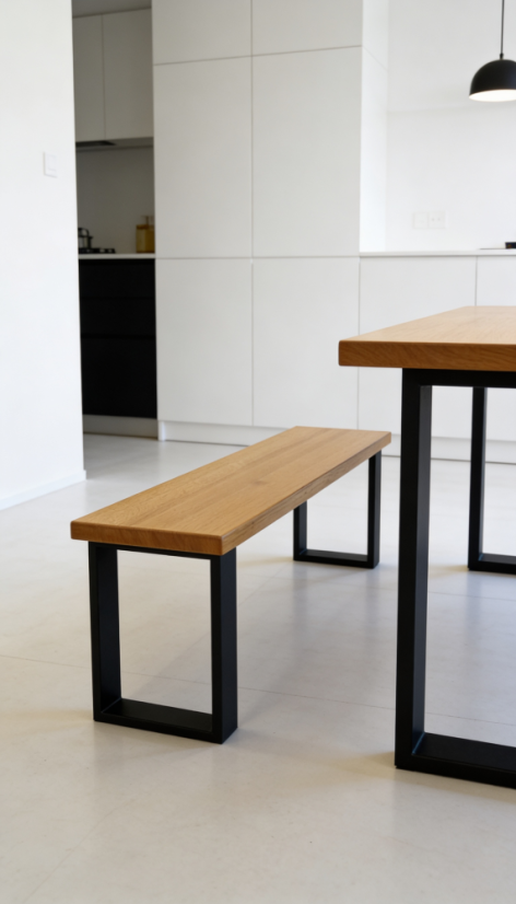 Lavica s masívnou dubovou doskou Agato