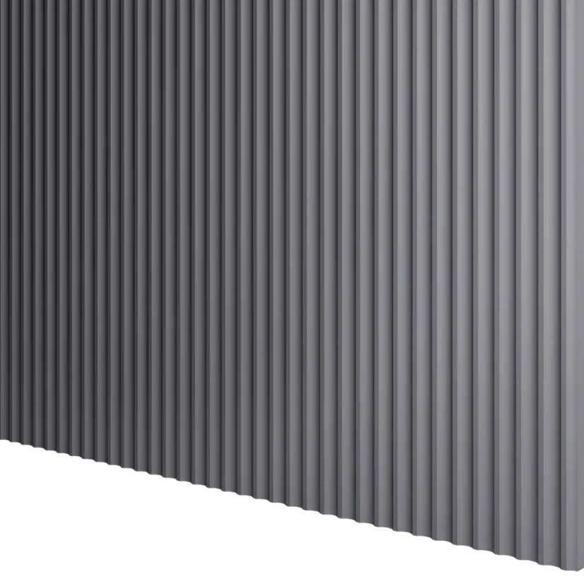 Designový panel s mikrolamelami, tvar Vik, grafit, 12x275 cm