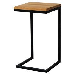 Odkládací stolek Dimo s masivní dubovou deskou