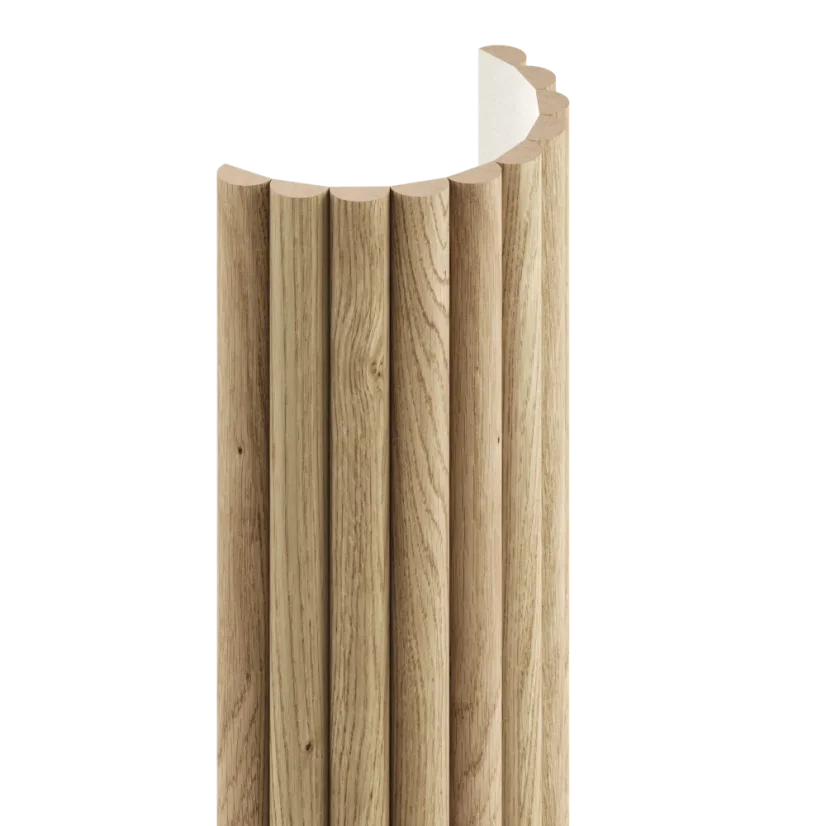 Obkladový panel na látce pro zakřivené stěny, 30 x 275 cm, dubová dýha, tvar Vag