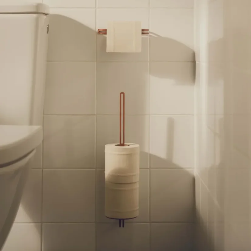 Kovový nástenný držiak na toaletný papier Sofia - Farba: Pieskovo šedá, Veľkosť: M