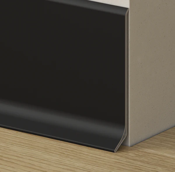 Soklová podlahová lišta, hliníková, černý mat, 2,70 m