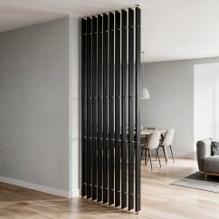 Nastavitelná lamelová příčka MODULO, kompletní sada, výška a šířka dle výběru, černý mat