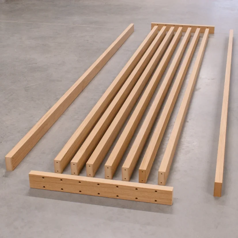 Lamelová dělící stěna, kompletní sada, výška a šířka dle výběru, dubová dýha