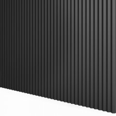 Designový panel s mikrolamelami, tvar Top, černý mat, 12x275 cm
