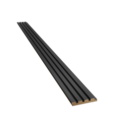 Designový obkladový panel s lamelami MINI, černý mat, 12,3 x 275 cm