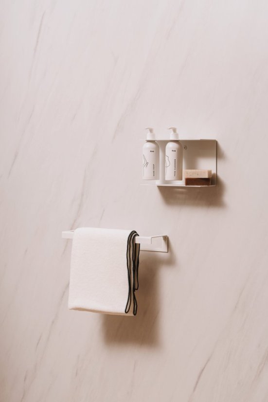 Kovový držiak na uteráky Tallinn jednoduchý biely - Veľkosť: M