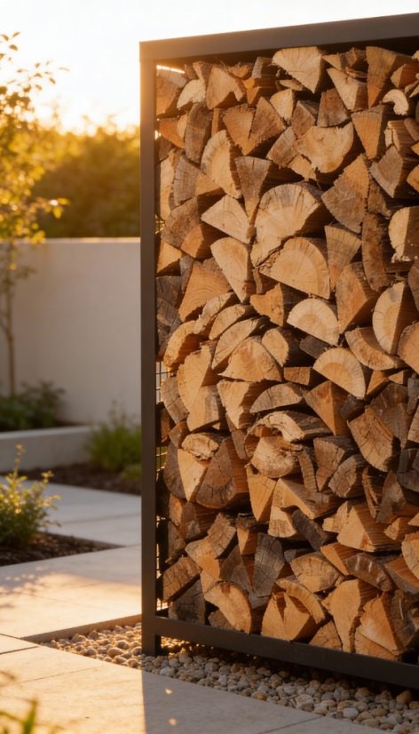 Designový kovový dřevník Block