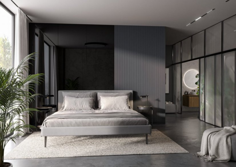 Designový panel s mikrolamelami, tvar Top, grafit, 12x275 cm