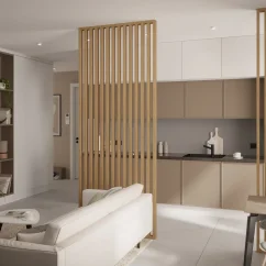 Lamelová dělící stěna, kompletní sada, výška a šířka dle výběru, dub Natura