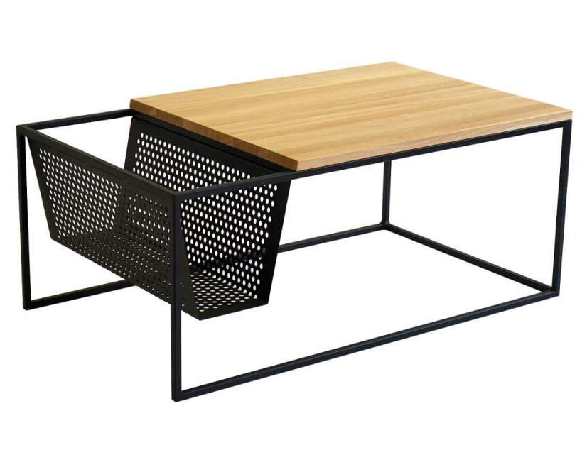 Konferenčný stolík Leon s masívnou dubovou doskou