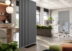 Samostatně stojící lamelová dělící stěna se základnou, kompletní sada, grafit