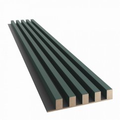 Akustický panel, podklad MDF deska, široká lamela, tmavě zelená, 30x275 cm
